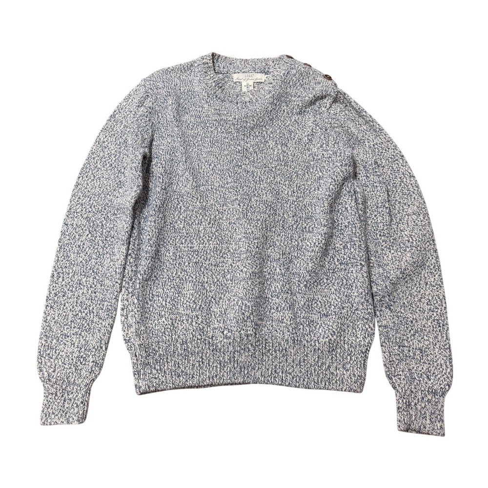 L.O.G.G. H&M Knit Sweater Womens Large Blue White Excellent Button Shoulder